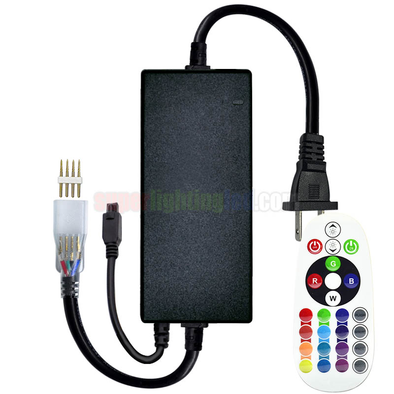 AC110-220V 750W 24 Keys IR LED RGB Controller, For Hotel Lighting, Office Lighting System, Connect 110V 220V High Voltage Waterproof RGB LED Strip Kit